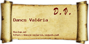 Dancs Valéria névjegykártya