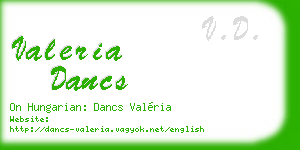 valeria dancs business card